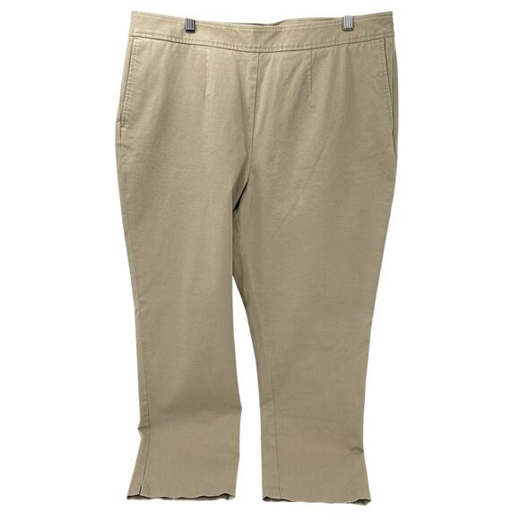 LL Bean Pants Womens 16 (36x28 ACTUAL) Khaki Tan Classic Fit Side Zip + Pockets - Picture 2 of 9